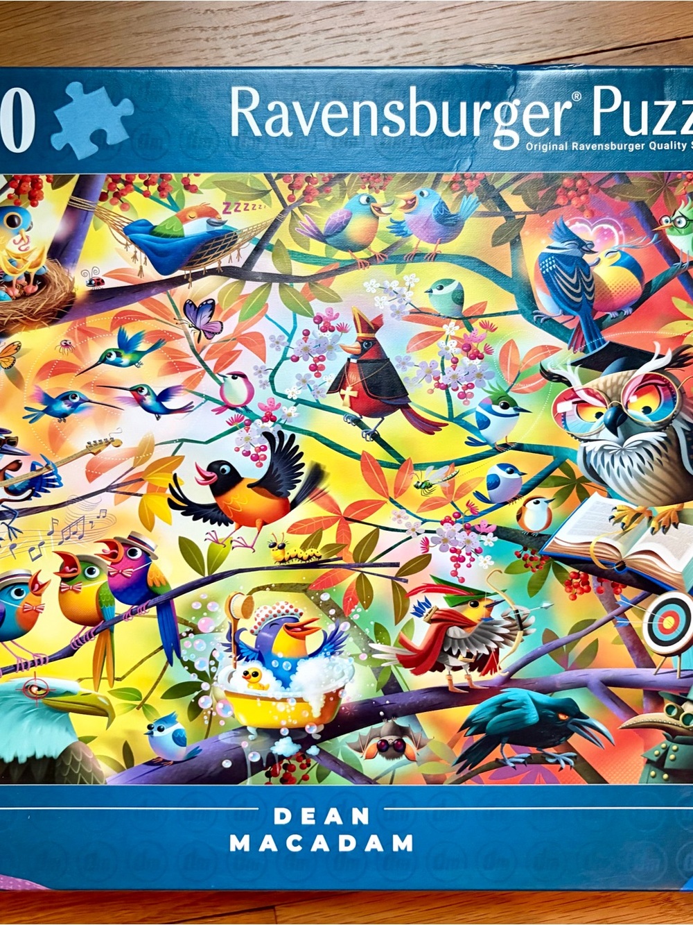 1000 pc Ravensburger Colorful Birds Puzzle - Bright Multicolor Artwork